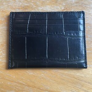 Coach Black Leather Croc Card Holder